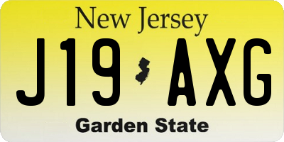 NJ license plate J19AXG