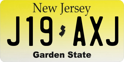 NJ license plate J19AXJ
