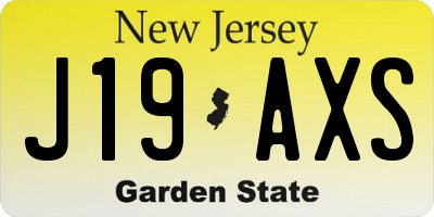 NJ license plate J19AXS