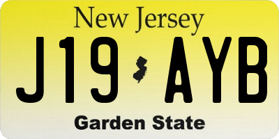 NJ license plate J19AYB