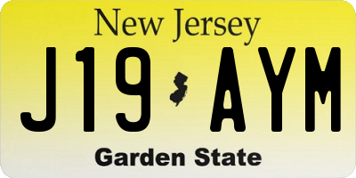 NJ license plate J19AYM