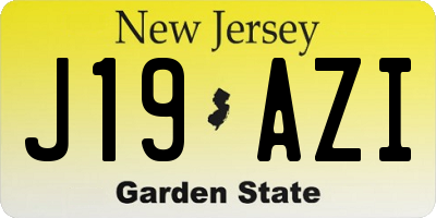 NJ license plate J19AZI