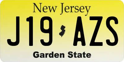 NJ license plate J19AZS
