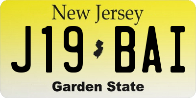 NJ license plate J19BAI