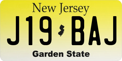 NJ license plate J19BAJ