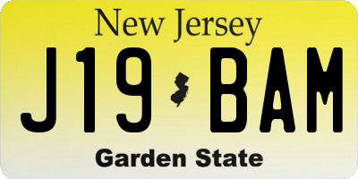 NJ license plate J19BAM