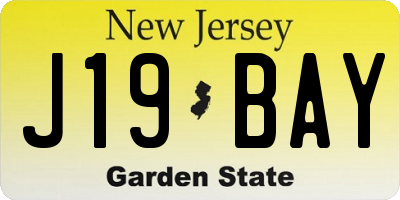 NJ license plate J19BAY