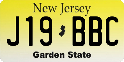 NJ license plate J19BBC