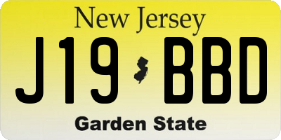 NJ license plate J19BBD