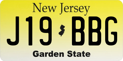 NJ license plate J19BBG