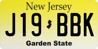 NJ license plate J19BBK