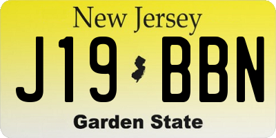 NJ license plate J19BBN