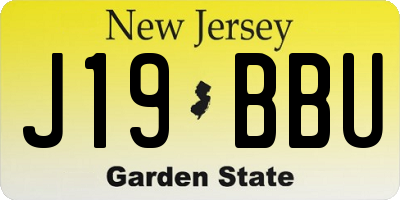NJ license plate J19BBU