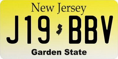 NJ license plate J19BBV