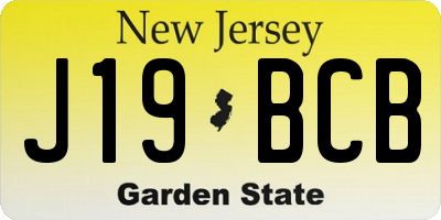 NJ license plate J19BCB
