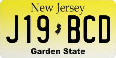 NJ license plate J19BCD