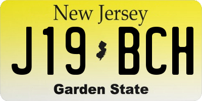 NJ license plate J19BCH