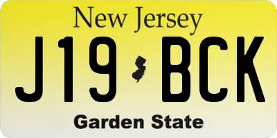 NJ license plate J19BCK