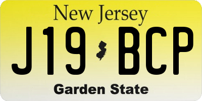 NJ license plate J19BCP