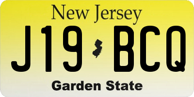 NJ license plate J19BCQ