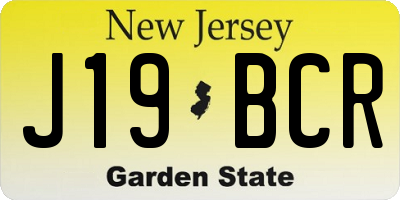 NJ license plate J19BCR