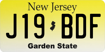 NJ license plate J19BDF