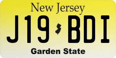 NJ license plate J19BDI
