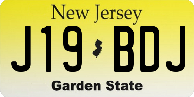 NJ license plate J19BDJ