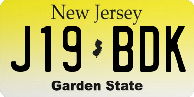 NJ license plate J19BDK
