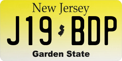 NJ license plate J19BDP