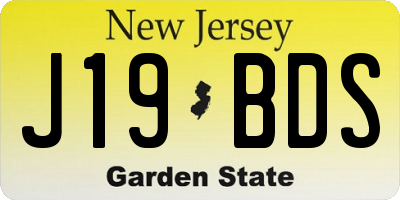 NJ license plate J19BDS