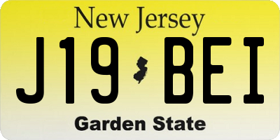 NJ license plate J19BEI