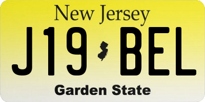 NJ license plate J19BEL