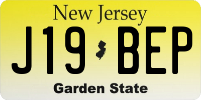 NJ license plate J19BEP