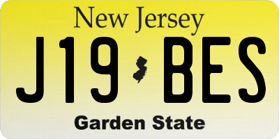 NJ license plate J19BES