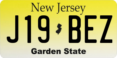 NJ license plate J19BEZ