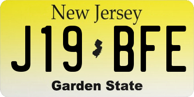 NJ license plate J19BFE