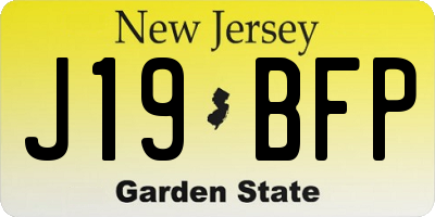 NJ license plate J19BFP