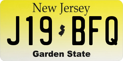 NJ license plate J19BFQ