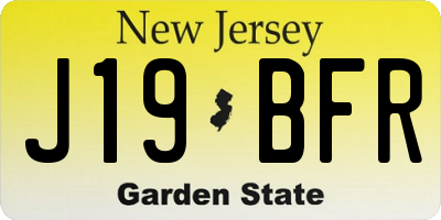 NJ license plate J19BFR