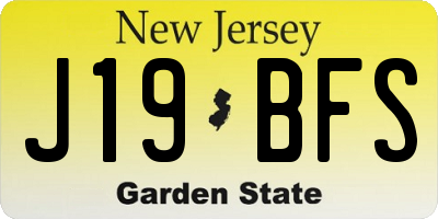 NJ license plate J19BFS