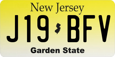 NJ license plate J19BFV