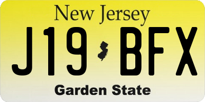 NJ license plate J19BFX