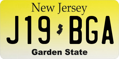 NJ license plate J19BGA