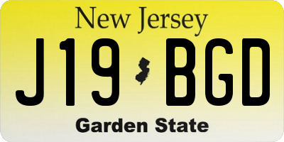 NJ license plate J19BGD