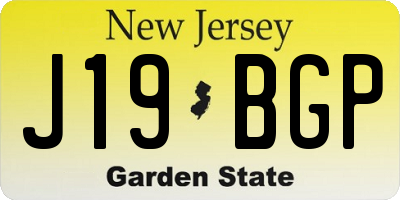 NJ license plate J19BGP