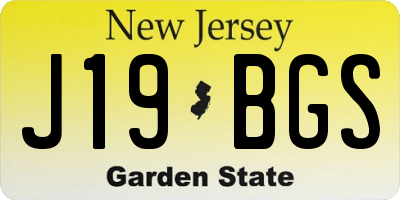 NJ license plate J19BGS