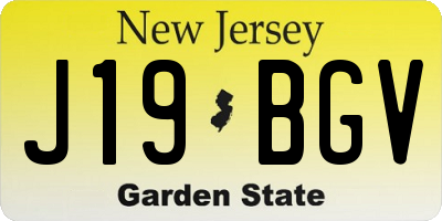NJ license plate J19BGV