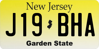NJ license plate J19BHA