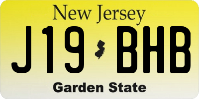 NJ license plate J19BHB
